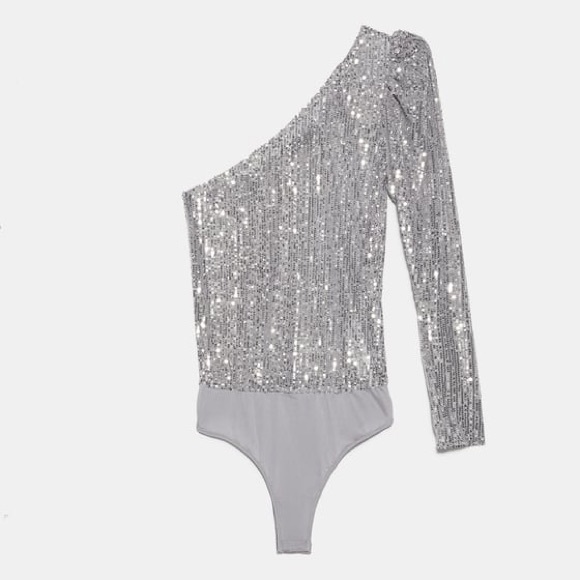 Zara Tops Zara Sequin Bodysuit Poshmark